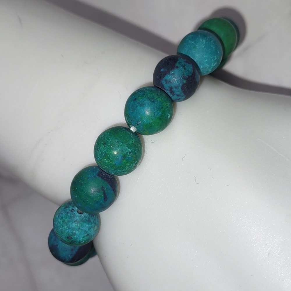 Best Of Everything Matte Azurite Gemstone Stretch Bracelet